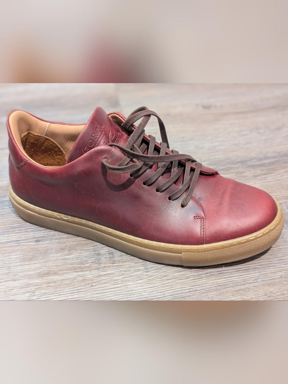 Goral and Son Low Top Leather Sneaker Burgandy-Brown Color - May Run Small - Picture 10 of 16